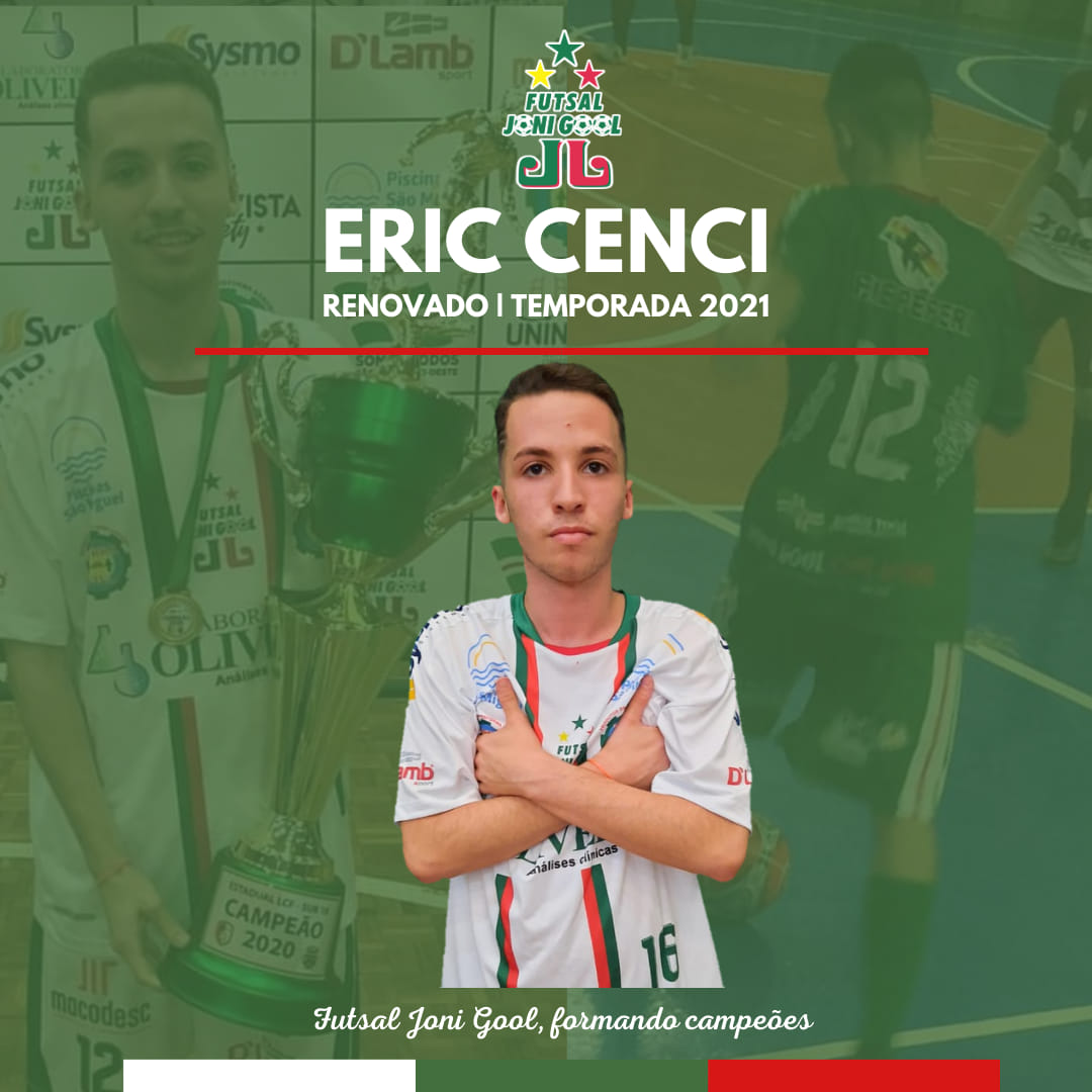 Eric Felipe Cenci permanecerá no Futsal JONI GOOL por mais uma temporada