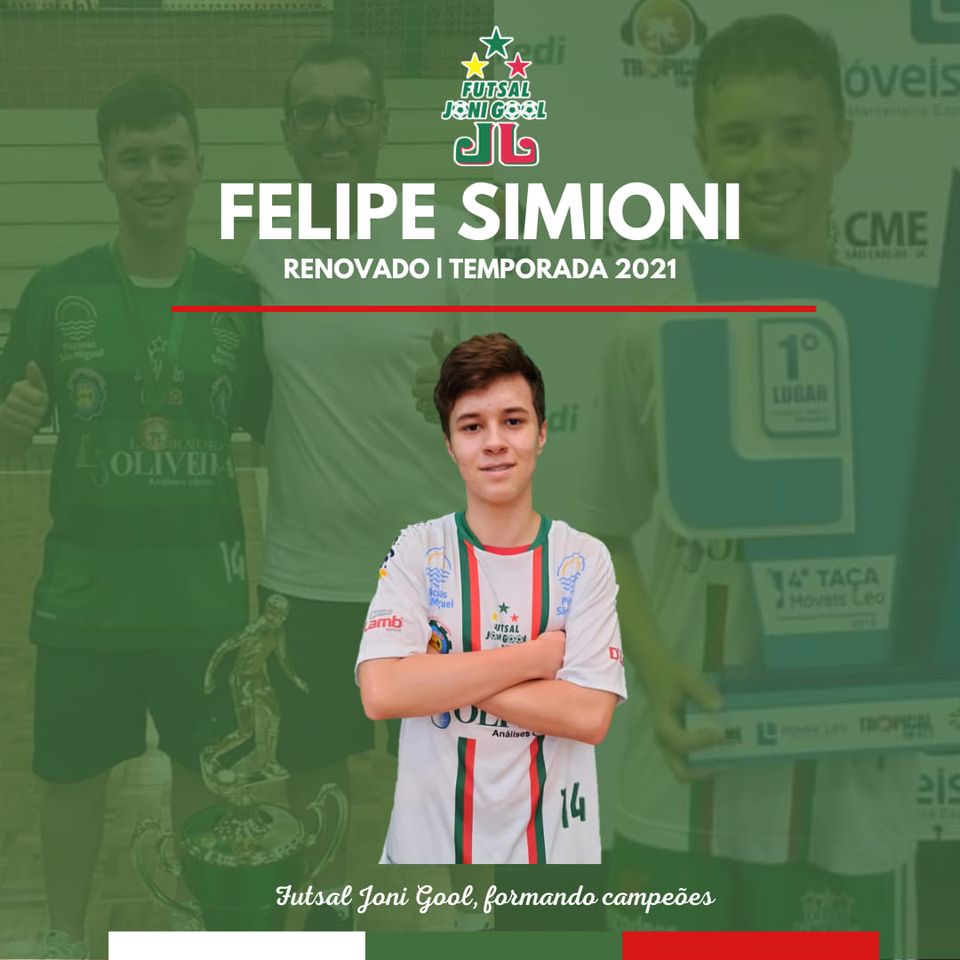 Felipe Ribeiro Simioni permanecerá no Futsal JONI GOOL na temporada 2021