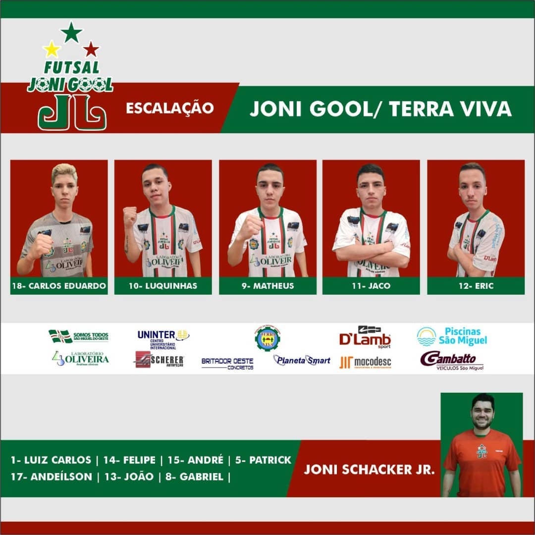 JONI GOOL/Terra Viva escalado para jogo diante do Futsal Moleque