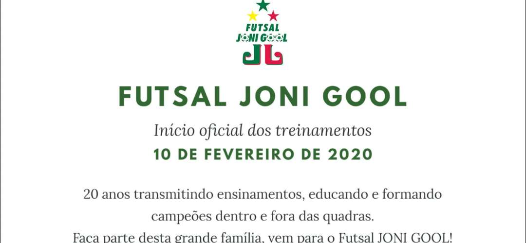 Início horários oficiais Futsal JONI GOOL 2020